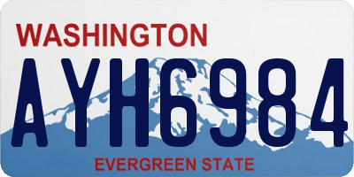 WA license plate AYH6984