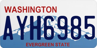 WA license plate AYH6985