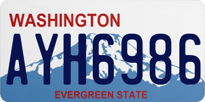 WA license plate AYH6986