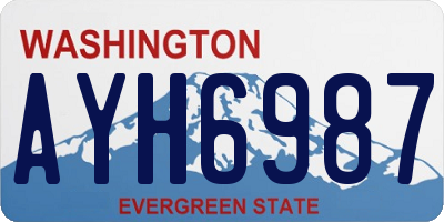 WA license plate AYH6987