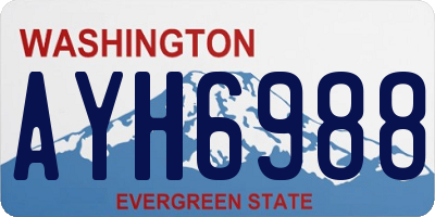 WA license plate AYH6988