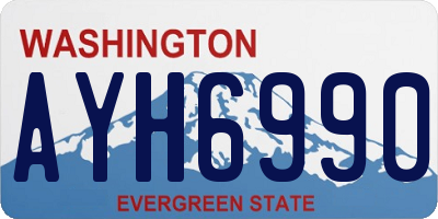 WA license plate AYH6990