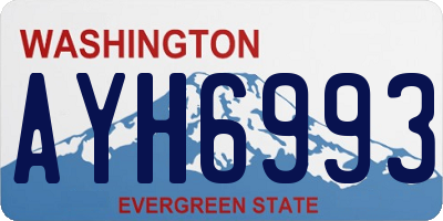 WA license plate AYH6993