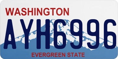 WA license plate AYH6996