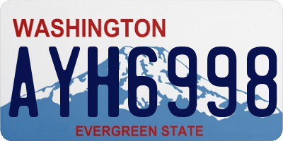 WA license plate AYH6998