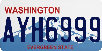 WA license plate AYH6999