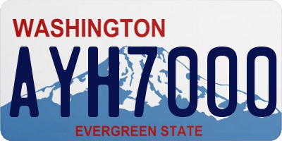 WA license plate AYH7000