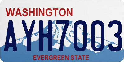 WA license plate AYH7003
