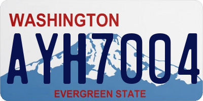 WA license plate AYH7004