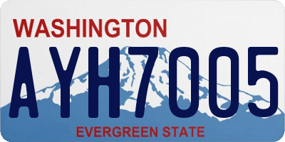 WA license plate AYH7005