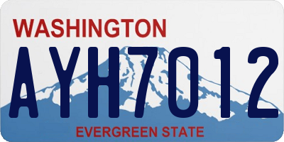 WA license plate AYH7012