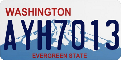 WA license plate AYH7013