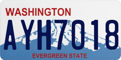 WA license plate AYH7018
