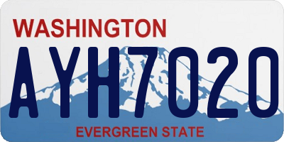 WA license plate AYH7020