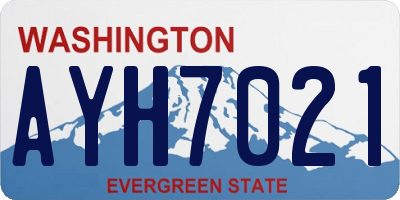 WA license plate AYH7021