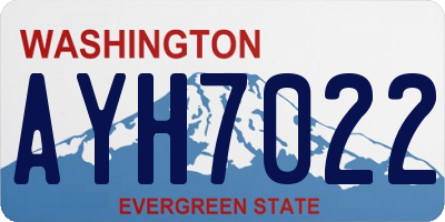 WA license plate AYH7022