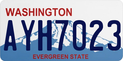 WA license plate AYH7023