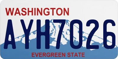 WA license plate AYH7026