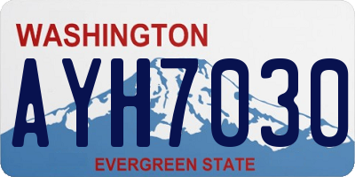 WA license plate AYH7030