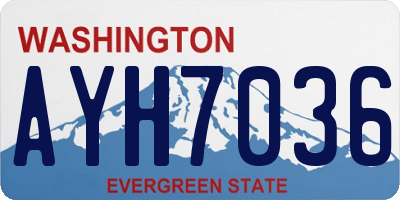 WA license plate AYH7036