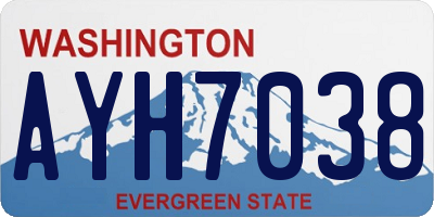 WA license plate AYH7038