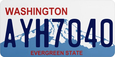 WA license plate AYH7040