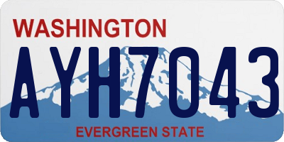 WA license plate AYH7043