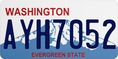 WA license plate AYH7052