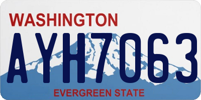 WA license plate AYH7063