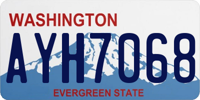 WA license plate AYH7068