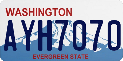 WA license plate AYH7070