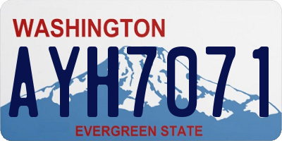WA license plate AYH7071