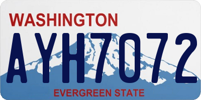 WA license plate AYH7072