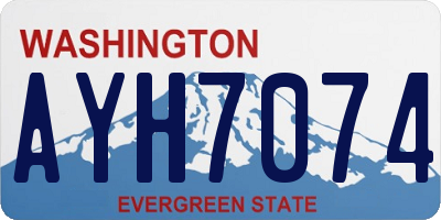 WA license plate AYH7074