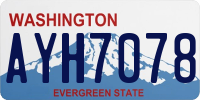 WA license plate AYH7078