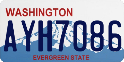 WA license plate AYH7086