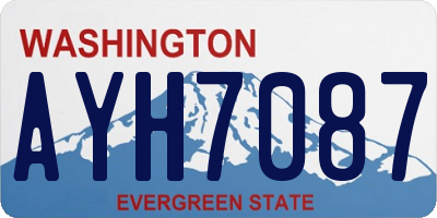 WA license plate AYH7087