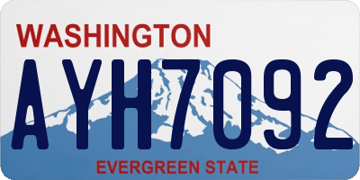 WA license plate AYH7092