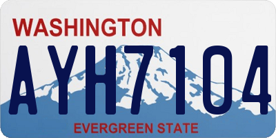 WA license plate AYH7104