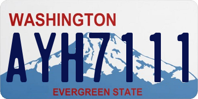 WA license plate AYH7111