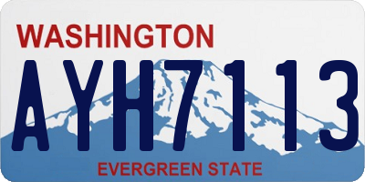 WA license plate AYH7113