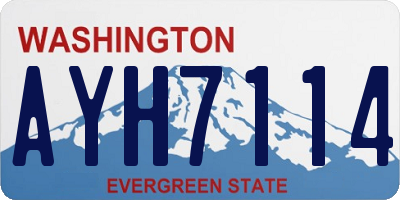 WA license plate AYH7114