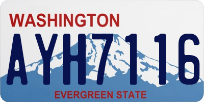 WA license plate AYH7116