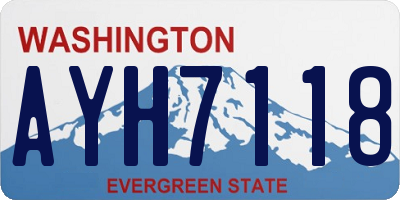 WA license plate AYH7118