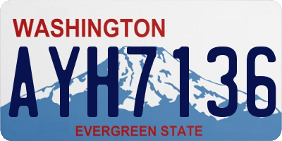 WA license plate AYH7136