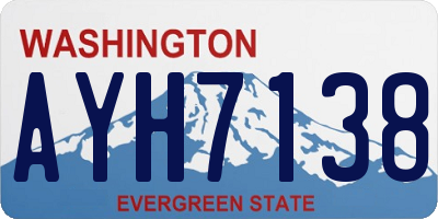 WA license plate AYH7138