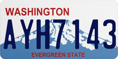 WA license plate AYH7143
