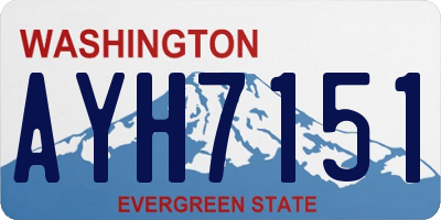 WA license plate AYH7151