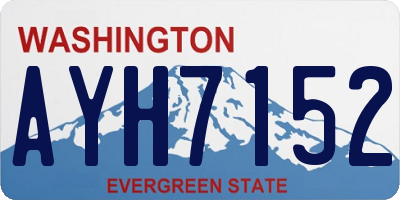 WA license plate AYH7152