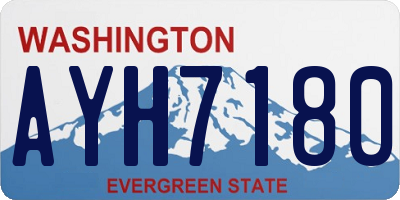 WA license plate AYH7180